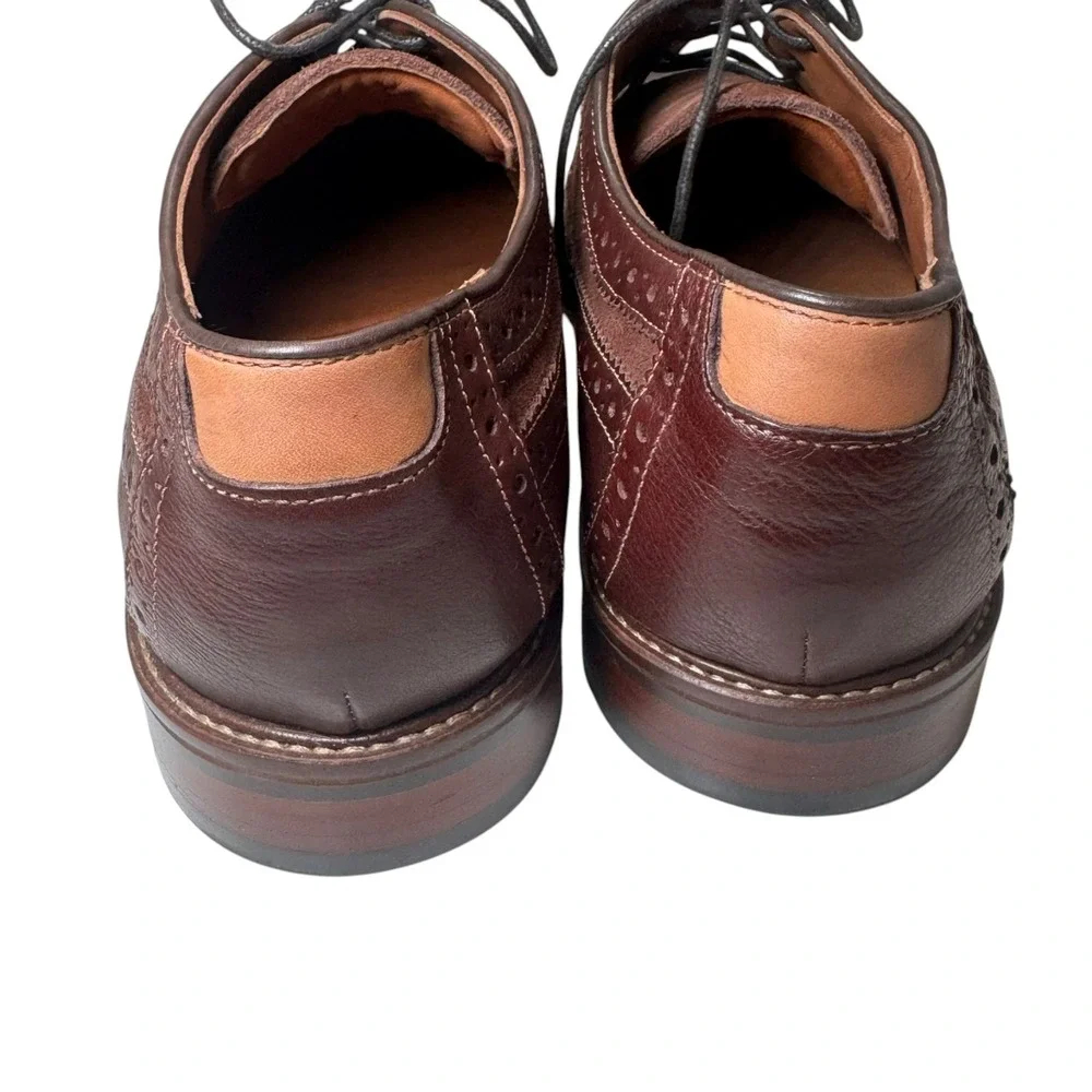 Johnston & Murphy Warner Wingtip Oxford Brown Suede Leather Shoes Men's 11 M